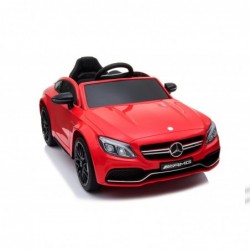 Auto Elettrica per Bambini 12V Mercedes C63 AMG Rossa Porte Apribili con telecomando