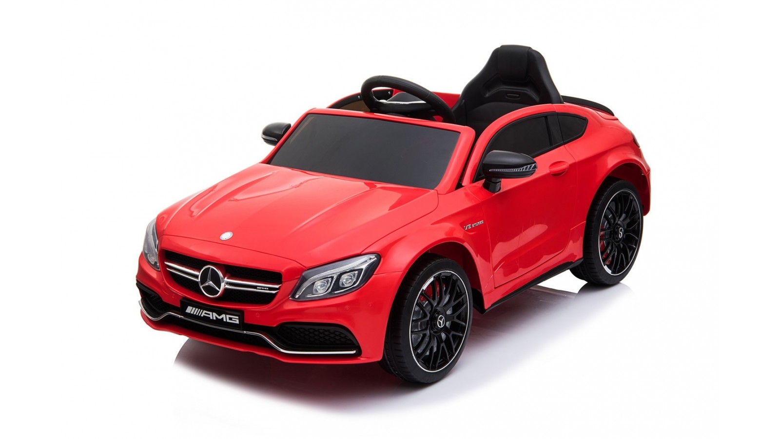 Auto Elettrica per Bambini 12V Mercedes C63 AMG Rossa Porte Apribili con telecomando