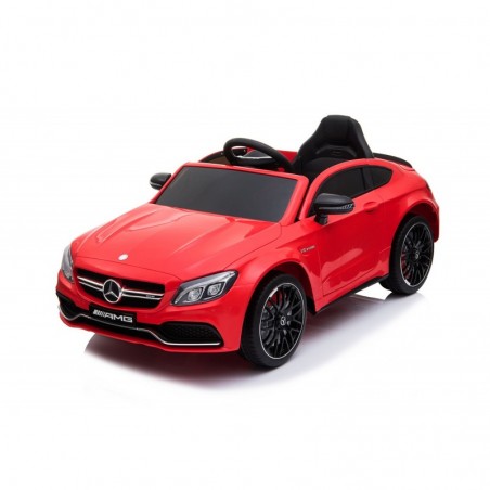 Auto Elettrica per Bambini 12V Mercedes C63 AMG Rossa Porte Apribili con telecomando