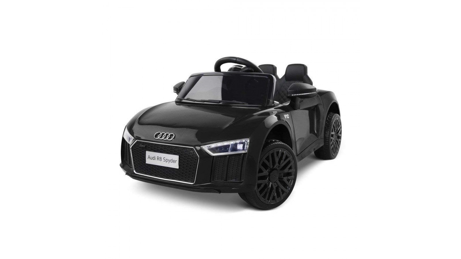 Auto Macchina Elettrica 12V R8 Spyder per Bambini Led MP3 con Telecomando Sedile in pelle Nera