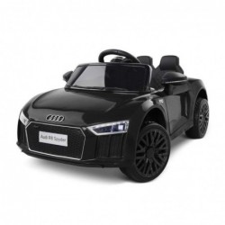 Auto Macchina Elettrica 12V R8 Spyder per Bambini Led MP3 con Telecomando Sedile in pelle Nera