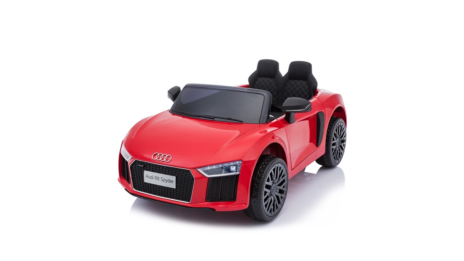 Auto Macchina Elettrica 12V R8 Spyder per Bambini Led MP3 con Telecomando Sedile in pelle Rossa