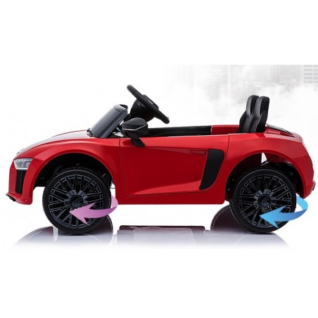 Auto Macchina Elettrica 12V R8 Spyder per Bambini Led MP3 con Telecomando Sedile in pelle Rossa