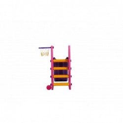 Scivolo Per bambini Esterni Interno Giardino Con Basket Multifunzione H114 X L159 X L77 BabyPink Alta Resistenza Eco-Friendly 