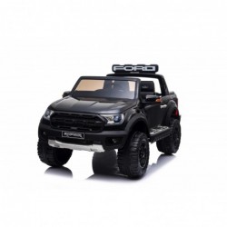 Auto Elettrica per Bambini 2 posti Ford Ranger Raptor Nera 12 Volt Ruote in Gomma Sedile in Pelle porte apribili e telecomando 2