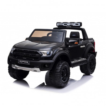 Auto Elettrica per Bambini 2 posti Ford Ranger Raptor Nera 12 Volt Ruote in Gomma Sedile in Pelle porte apribili e telecomando 2