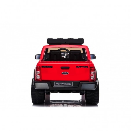 Auto Elettrica per Bambini 2 posti Ford Ranger Raptor Rossa 12 Volt Ruote in Gomma Sedile in Pelle porte apribili e telecomando