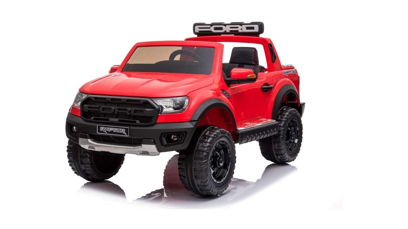 Auto Elettrica per Bambini 2 posti Ford Ranger Raptor Rossa 12 Volt Ruote in Gomma Sedile in Pelle porte apribili e telecomando