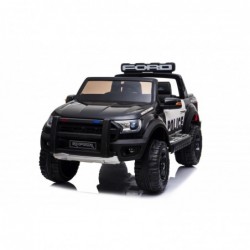 Auto Elettrica per Bambini 2 posti Ford Ranger Raptor Police 12 Volt Ruote in Gomma Sedile in Pelle porte apribili e telecomando