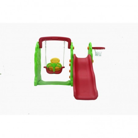 Scivolo per Bambini con Altalena Giardino Esterni Interno Multifunzione con canestro H87 x L169 x L112