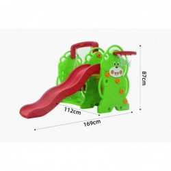 Scivolo per Bambini con Altalena Giardino Esterni Interno Multifunzione con canestro H87 x L169 x L112