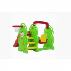 Scivolo per Bambini con Altalena Giardino Esterni Interno Multifunzione con canestro H87 x L169 x L112