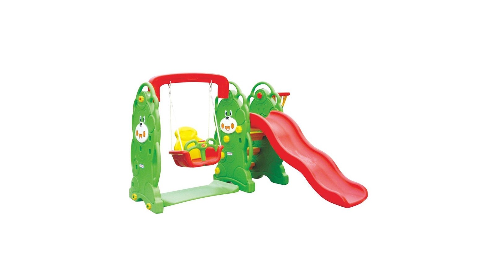 Scivolo per Bambini con Altalena Giardino Esterni Interno Multifunzione con canestro H87 x L169 x L112