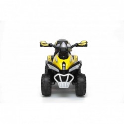 Quad Elettrico Per Bambini Racer Giallo con luci suoni Mp3 bauletto marcia avanti indietro e accellelratore