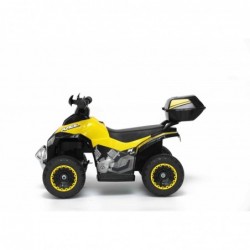 Quad Elettrico Per Bambini Racer Giallo con luci suoni Mp3 bauletto marcia avanti indietro e accellelratore