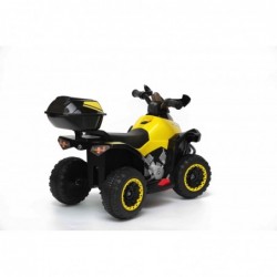 Quad Elettrico Per Bambini Racer Giallo con luci suoni Mp3 bauletto marcia avanti indietro e accellelratore