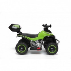 Quad Elettrico Per Bambini Racer verde con luci suoni Mp3 bauletto marcia avanti indietro e accellelratore