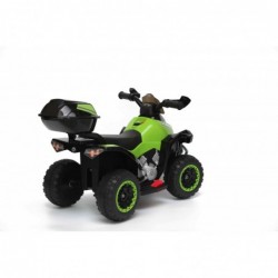 Quad Elettrico Per Bambini Racer verde con luci suoni Mp3 bauletto marcia avanti indietro e accellelratore