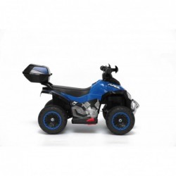 Quad Elettrico Per Bambini Racer Blue con luci suoni Mp3 bauletto marcia avanti indietro e accellelratore