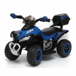 Quad Elettrico Per Bambini Racer Blue con luci suoni Mp3 bauletto marcia avanti indietro e accellelratore