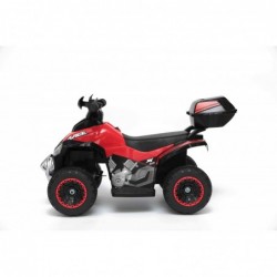 Quad Elettrico Per Bambini Racer Rosso con luci suoni Mp3  bauletto marcia avanti indietro e accellelratore