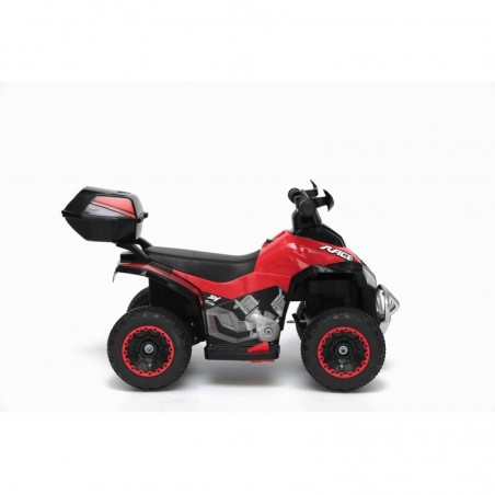 Quad Elettrico Per Bambini Racer Rosso con luci suoni Mp3  bauletto marcia avanti indietro e accellelratore