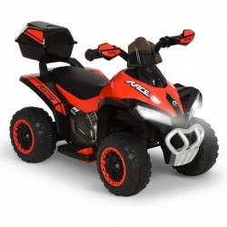 Quad Elettrico Per Bambini Racer Rosso con luci suoni Mp3  bauletto marcia avanti indietro e accellelratore