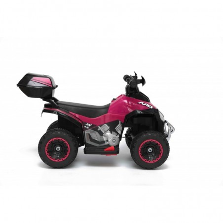 Quad Elettrico Per Bambini Racer  Rosa con luci suoni Mp3  bauletto marcia avanti indietro e accellelratore