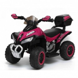 Quad Elettrico Per Bambini Racer  Rosa con luci suoni Mp3  bauletto marcia avanti indietro e accellelratore