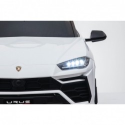 Auto Macchina Elettrica per Bambini 12V Lamborghini URUS Bianca con Telecomando Porte apribili Led e suoni Mp3