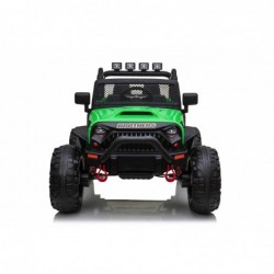 Auto Macchina Elettrica Fuoristrada Big Adventure 24V Verde per Bambini 2 Posti Full Optional sedile in pelle telecomando porte 