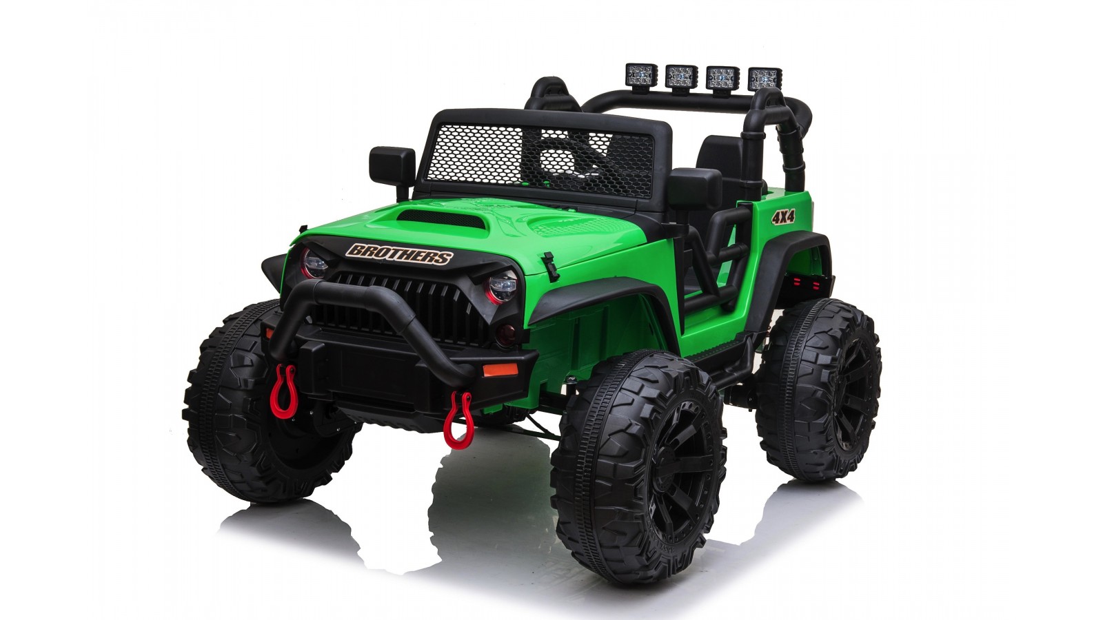 Auto Macchina Elettrica Fuoristrada Big Adventure 24V Verde per Bambini 2 Posti Full Optional sedile in pelle telecomando porte 