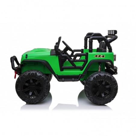 Auto Macchina Elettrica Fuoristrada Big Adventure 24V Verde per Bambini 2 Posti Full Optional sedile in pelle telecomando porte 