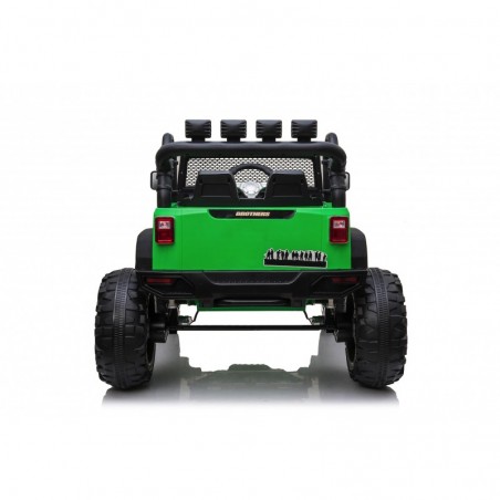 Auto Macchina Elettrica Fuoristrada Big Adventure 24V Verde per Bambini 2 Posti Full Optional sedile in pelle telecomando porte 