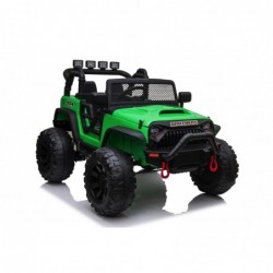 Auto Macchina Elettrica Fuoristrada Big Adventure 24V Verde per Bambini 2 Posti Full Optional sedile in pelle telecomando porte 