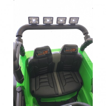 Auto Macchina Elettrica Fuoristrada Big Adventure 24V Verde per Bambini 2 Posti Full Optional sedile in pelle telecomando porte 