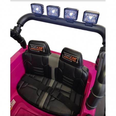 Auto Macchina Elettrica Fuoristrada Big Adventure 24V Rosa per Bambini 2 Posti Full Optional sedile in pelle telecomando porte a