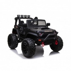 Auto Macchina Elettrica Fuoristrada Big Adventure 24V Nera per Bambini 2 Posti Full Optional sedile in pelle telecomando porte a