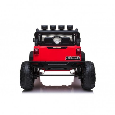 Auto Macchina Elettrica Fuoristrada Big Adventure 24V Rossa per Bambini 2 Posti Full Optional sedile in pelle telecomando porte