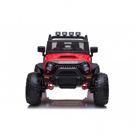 Auto Macchina Elettrica Fuoristrada Big Adventure 24V Rossa per Bambini 2 Posti Full Optional sedile in pelle telecomando porte