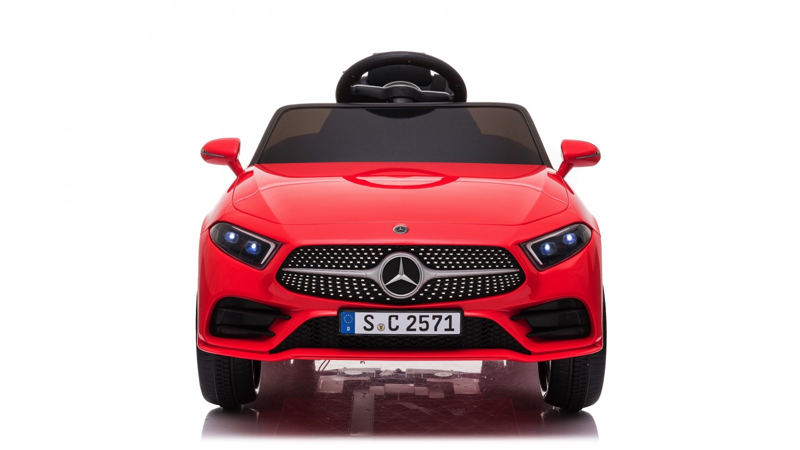 Auto Macchina Elettrica per Bambini 12V Mercedes CLS 350 AMG Rossa con Sedile in Pelle Telecomando 2.4 GHz Porte Apribili e MP3