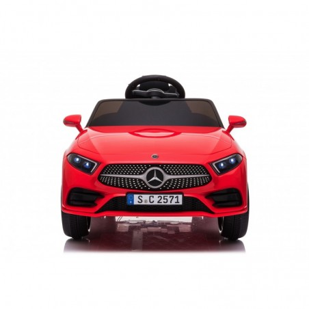 Auto Macchina Elettrica per Bambini 12V Mercedes CLS 350 AMG Rossa con Sedile in Pelle Telecomando 2.4 GHz Porte Apribili e MP3