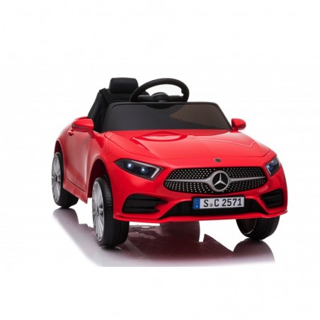 Auto Macchina Elettrica per Bambini 12V Mercedes CLS 350 AMG Rossa con Sedile in Pelle Telecomando 2.4 GHz Porte Apribili e MP3