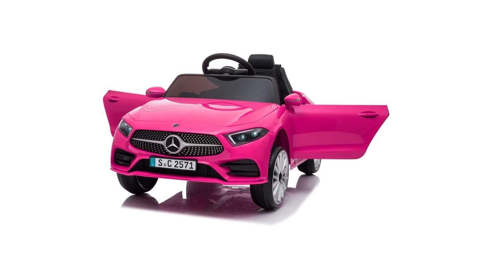 Auto Macchina Elettrica per Bambini 12V Mercedes CLS 350 AMG ROSA con Sedile in Pelle Telecomando 2.4 GHz Porte Apribili e MP3