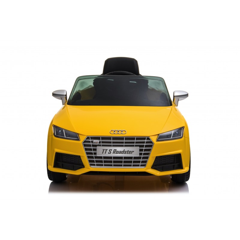 Auto Macchina Elettrica per Bambini 12V Audi TT S RoadSter Sedile Pelle con Telecomando Gialla Auto Macchina Elettrica per Bambini 12V Audi TT S RoadSter Sedile Pelle con Telecomando Gialla