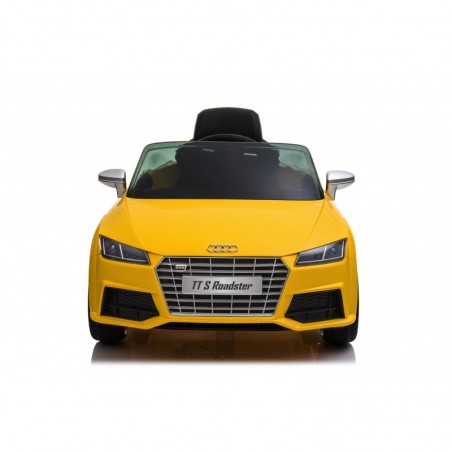 Auto Macchina Elettrica per Bambini 12V Audi TT S RoadSter Sedile Pelle con Telecomando Gialla