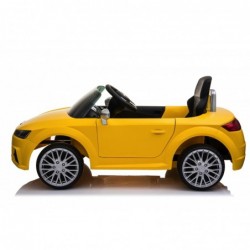 Auto Macchina Elettrica per Bambini 12V Audi TT S RoadSter Sedile Pelle con Telecomando Gialla
