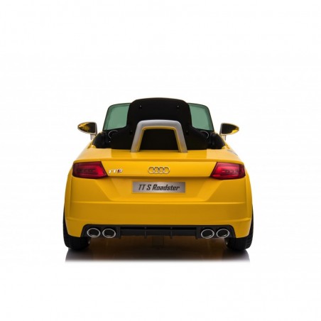 Auto Macchina Elettrica per Bambini 12V Audi TT S RoadSter Sedile Pelle con Telecomando Gialla