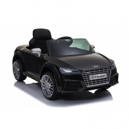 Auto Macchina Elettrica per Bambini 12V Audi TT S RoadSter Sedile Pelle con Telecomando Nera