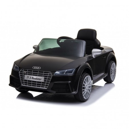 Auto Macchina Elettrica per Bambini 12V Audi TT S RoadSter Sedile Pelle con Telecomando Nera